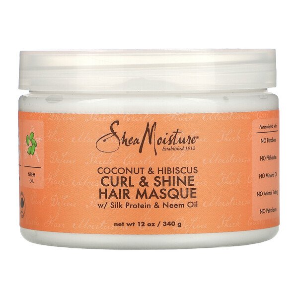 Shea Moisture COCONUT &amp; HIBISCUS CURL &amp; SHINE HAIR MASQUE 340g. 