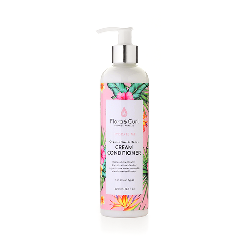 [FC009] Flora &amp; Curl Organic Rose &amp; Honey Cream Conditioner 300ml.