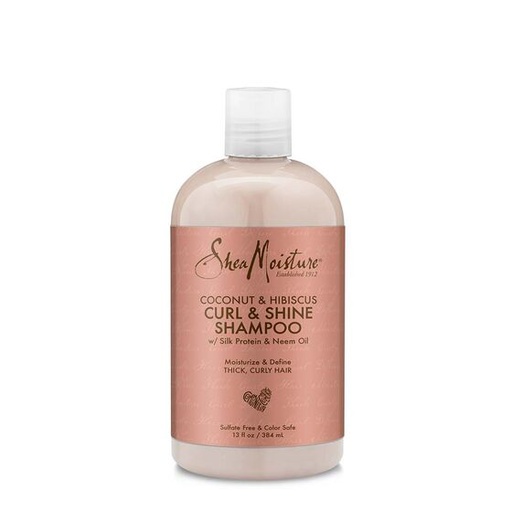 [764302290209] Shea Moisture COCONUT &amp; HIBISCUS CURL &amp; SHINE SHAMPOO 384ml.