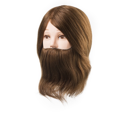 [06148] Cabeza Maniqui Daniel con Barba de cabello natural 15-18 Cm (Implantacion natural 45º)