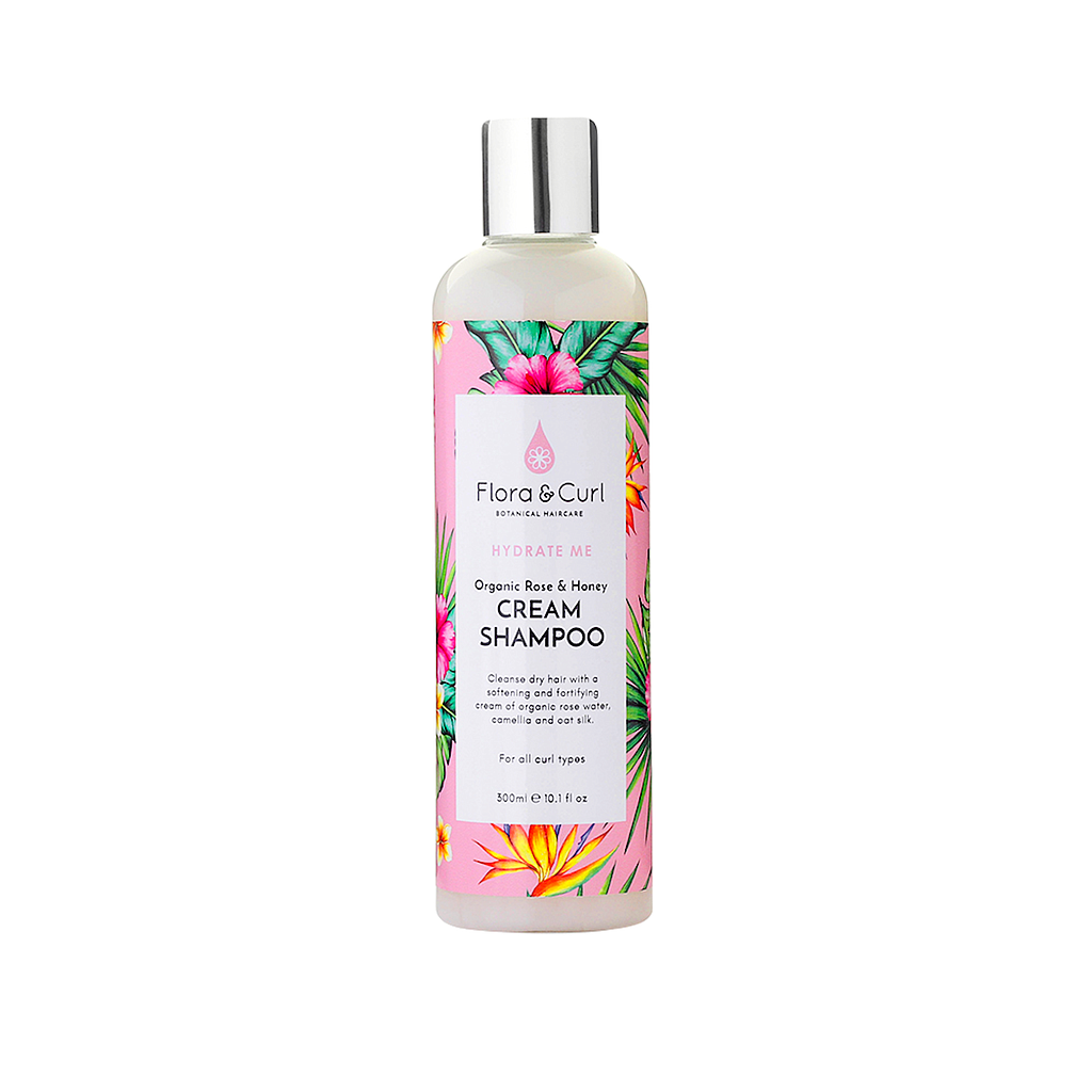 Flora &amp; Curl Organic Rose &amp; Honey Cream Shampoo 300ml.