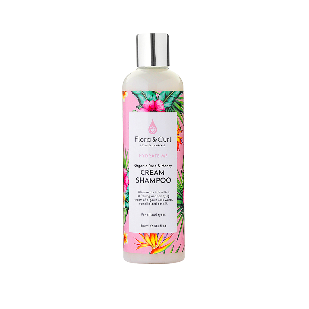 Flora & Curl Organic Rose & Honey Cream Shampoo 300ml.