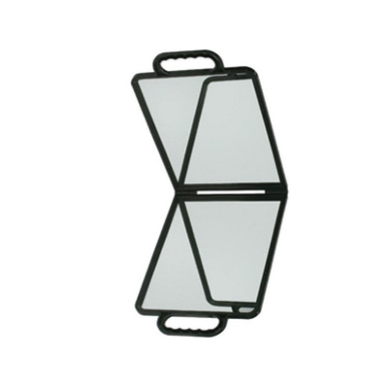 SIBEL Espejo de Mano Peluquería Doble Negro