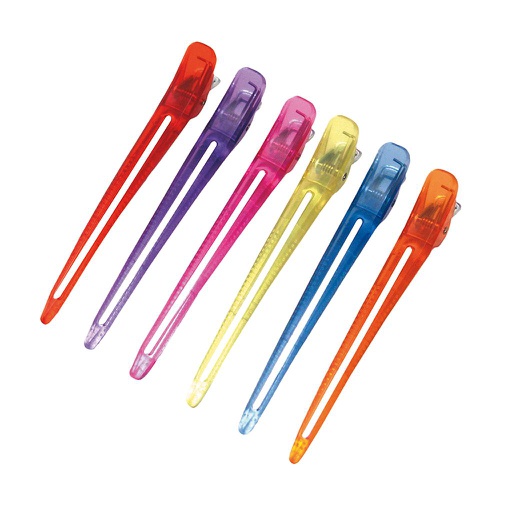 [02524/99] B.6 PINZAS GRANDES METAL-PLASTICO COLORES     