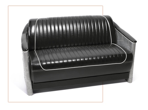 [SE018/NGB] Sillon de espera HYDRUS 2 puestos Negro Brillo 079 (Exterior en aluminio)